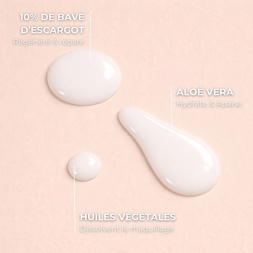 Lait démaquillant bio à la bave d'escargot
