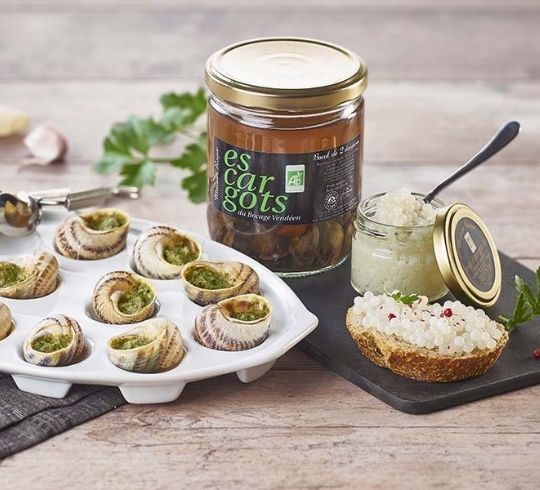 Escargot de la maison royer en assiette