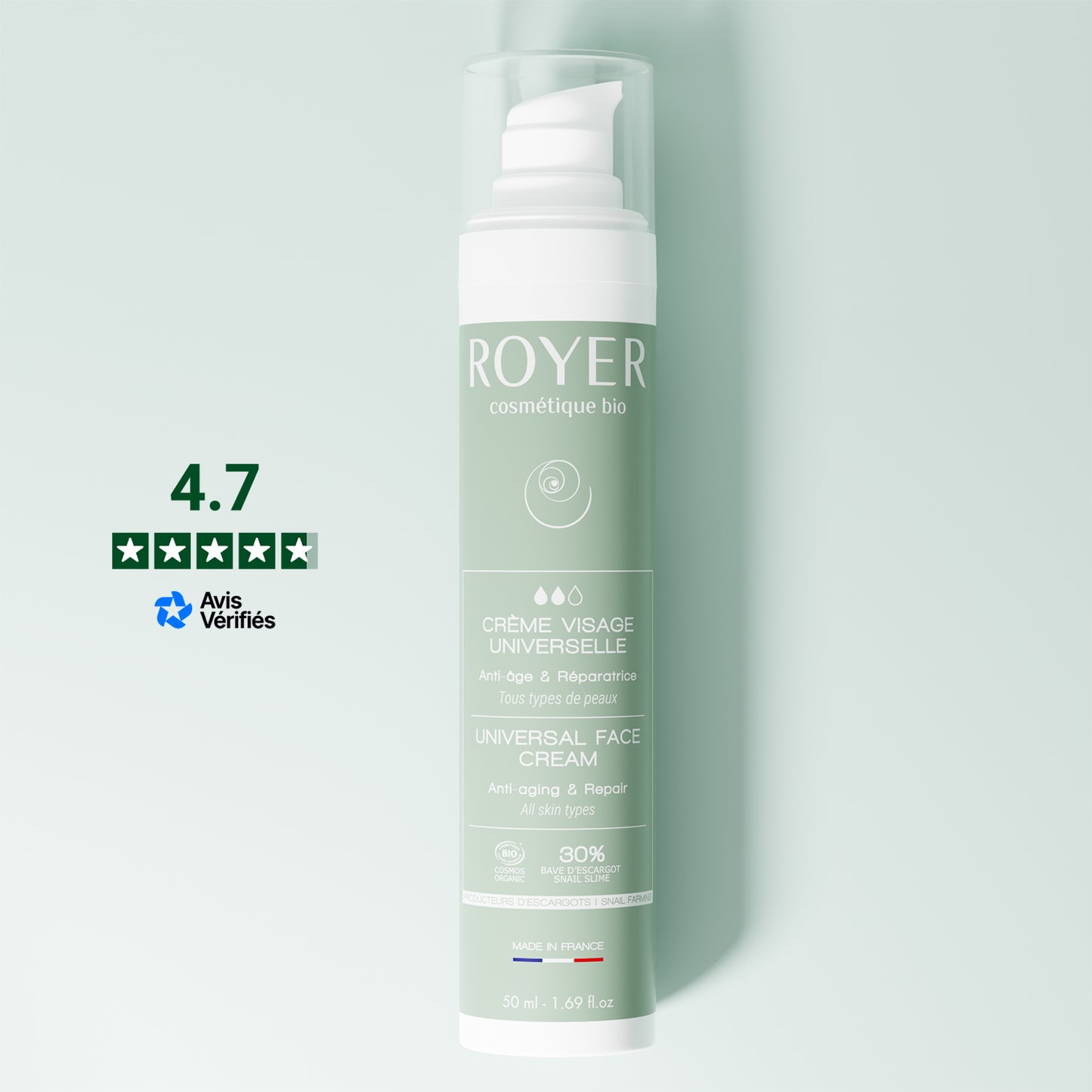 Crème visage universelle bio à la bave d'escargot