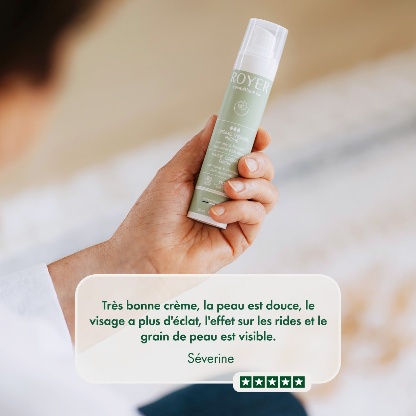 Crème visage riche bio et nourrissante à la bave d'escargot