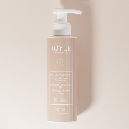 Lait démaquillant doux et bio Royer Cosmétique bave d'escargot