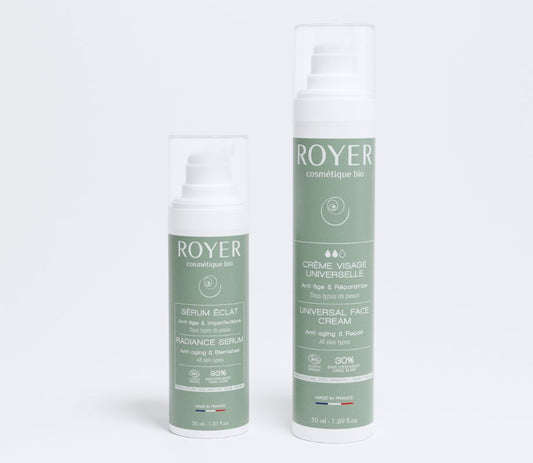Duo découverte : Sérum + Crème visage universelle + baume à lèvres offert