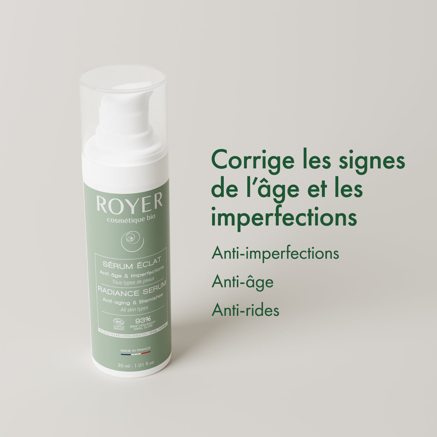 Sérum royer corrige les signes de l'âge